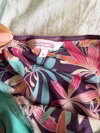 Image 2 of Vintage Y2K floral silk cami with turquoise side ties 