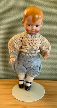 Image 1 of Cute Vintage Bisque Jointed Boy Doll