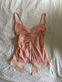 Image 1 of 2000s Italian vintage baby pink asymmetrical hem fairy top 