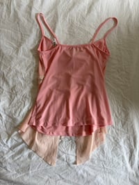 Image 2 of 2000s Italian vintage baby pink asymmetrical hem fairy top 