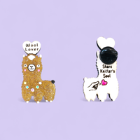 Broche Pin's Lama "Wool Lover" Version Chic Gold!