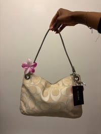 Image 2 of 2012 Coach Poppy Signature Grey and Silver Metallic Hippie Shoulder Bag  