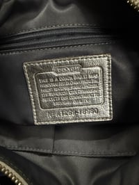 Image 6 of 2012 Coach Poppy Signature Grey and Silver Metallic Hippie Shoulder Bag  