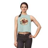 Image 12 of Cowgirl Sunset Crop Top – Western Horse Rider Graphic