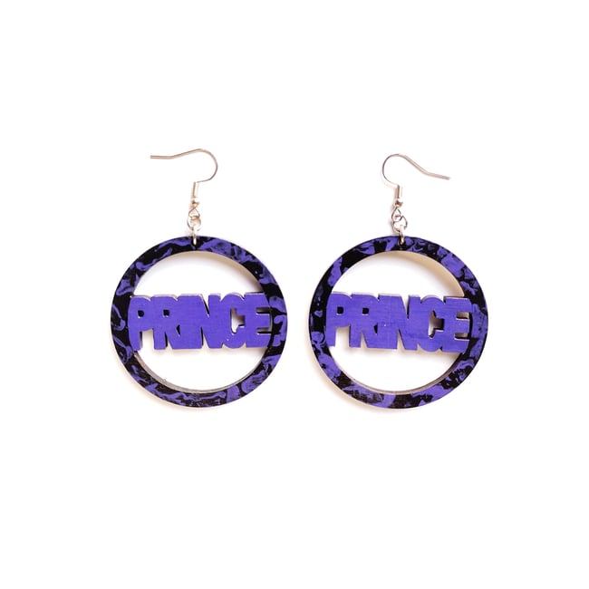 Black & Purple Graffiti PRINCE Earrings 