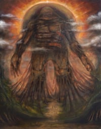 Image 2 of Clay Golem - original oil painting on wood panel from "Sorcery: Contested Realm"