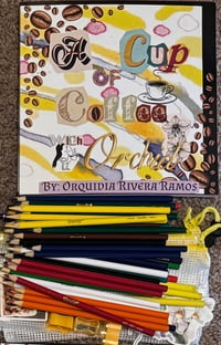 Image 1 of A Cup Of Coffee with Orchid Coloring Book