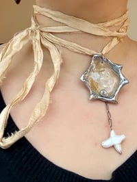 Image 1 of Peachy Beige Jingle Shell Choker 