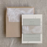 Image 6 of Palm leaf white ink printed paper belly bands  PACK of 10