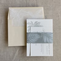 Image 11 of Palm leaf white ink printed paper belly bands  PACK of 10