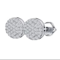 Iced Round Moissanite Earrings 