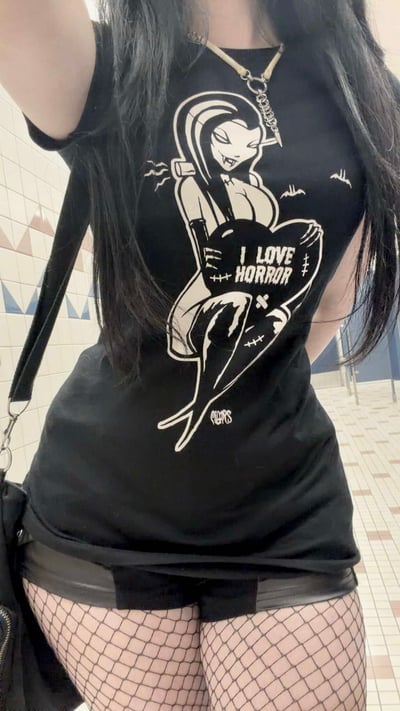 Image of  LOVE HORROR - woman’s fitted babydoll  - ships April 25th 