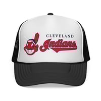 Image 1 of  Vintage Cleveland Indians Mesh Snapback Trucker Hat - Retro Vintage Cap