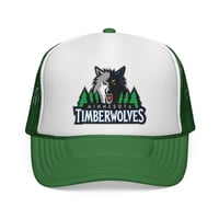 Image 1 of Vintage Minnesota Timberwolves Trucker Hat Green - Retro Vintage Basketball Cap