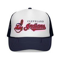 Image 4 of  Vintage Cleveland Indians Mesh Snapback Trucker Hat - Retro Vintage Cap