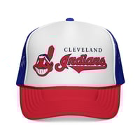 Image 5 of  Vintage Cleveland Indians Mesh Snapback Trucker Hat - Retro Vintage Cap