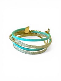 Image 1 of Bracelet double tour vert menthe