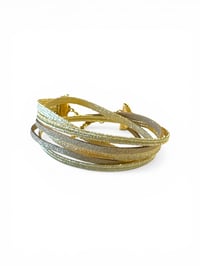 Image 1 of Bracelet double tour naturel doré 