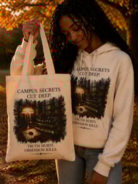 🖤 Campus Secrets Tote Bag – Dark Academia Book Lover Canvas Tote