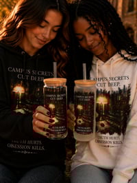 🧋🖤 Book Lover 16oz Glass Tumbler – Clear or Frosted (with Bamboo Lid + Straw)