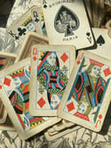 Ancien jeu de cartes « anglais » de 52 cartes, tampon de 1890, boîte Inès Grimaud collector