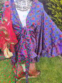 Image 10 of Amara Wrap dress - Blues reds 10-16 uk