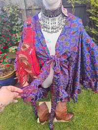 Image 11 of Amara Wrap dress - Blues reds 10-16 uk