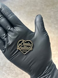 1x Lv Gold/black  Metal Flat Back Charm Craft, Junk Case & Jewellery Making UK