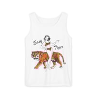 Image 2 of Easy Tiger Tank Top — Vintage Pinup Tiger Graphic Tank