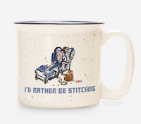 I'd Rather Be Stitching Speckled Ceramic Camp Mug