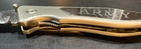 Image 7 of Damascus Folding Pocket Knife w/Custom "Army" Engraving