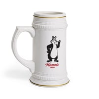 Image 1 of Vintage Hamm's Beer Waving Stein Mug Ceramic 220z ORCA Coating