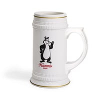 Image 2 of Vintage Hamm's Beer Waving Stein Mug Ceramic 220z ORCA Coating