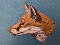 Fox on Teal Needle Felt Lampshade 