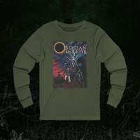 Image 5 of Long Sleeve Tee - HEROES Vintage Fantasy Street Art Print - The Obsidian Mirror