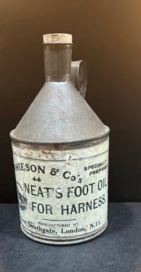 Image 3 of Antique (l1800S-e1900S) British Jamieson & Co. Neat's Foot Oil Metal Can