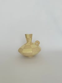 Image 1 of Buttermilk check orbit vase - S
