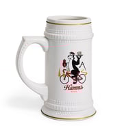 Image 1 of Vintage Hamm's Beer Cycling Stein Mug Ceramic 220z ORCA Coating