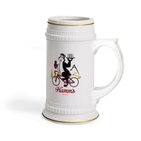 Image 2 of Vintage Hamm's Beer Cycling Stein Mug Ceramic 220z ORCA Coating