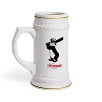 Image 1 of Vintage Hamm's Beer Baseball Stein Mug Ceramic 220z ORCA Coating