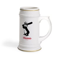 Image 2 of Vintage Hamm's Beer Baseball Stein Mug Ceramic 220z ORCA Coating