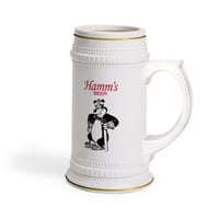 Image 2 of Vintage Hamm's Beer Hockey Stein Mug Ceramic 220z ORCA Coating