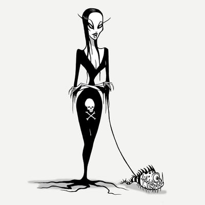 Image of NEW! Morticia - signed print 