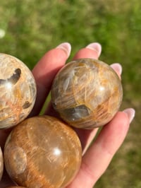 Image 2 of Moonstone Spheres (Smaller Size)