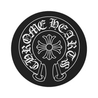 Image 1 of Vintage Chrome Hearts Cross Luxury Black Round Rug