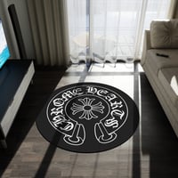 Image 3 of Vintage Chrome Hearts Cross Luxury Black Round Rug