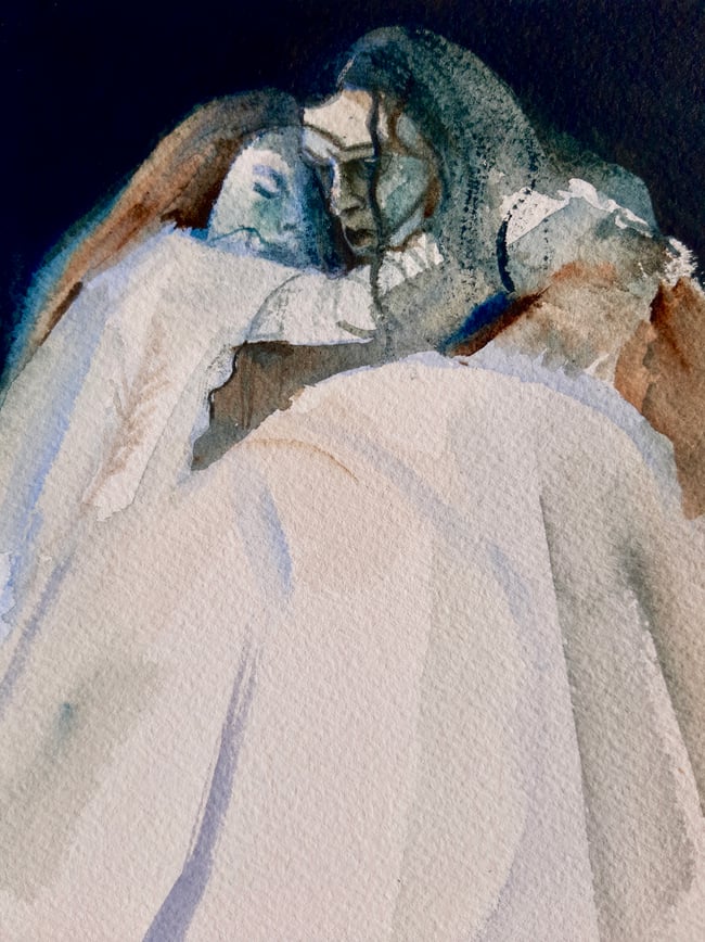 Elizabeth and the creature ~ Original painting 