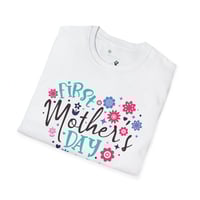 Image 4 of First Mother's Day T-Shirt — Floral New Mom Tee