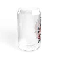 Image 6 of  Skeleton Hand ‘Rock On’ with Roses - 16 0z Slipper glass cup.