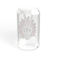 Image 7 of  Skeleton Hand ‘Rock On’ with Roses - 16 0z Slipper glass cup.